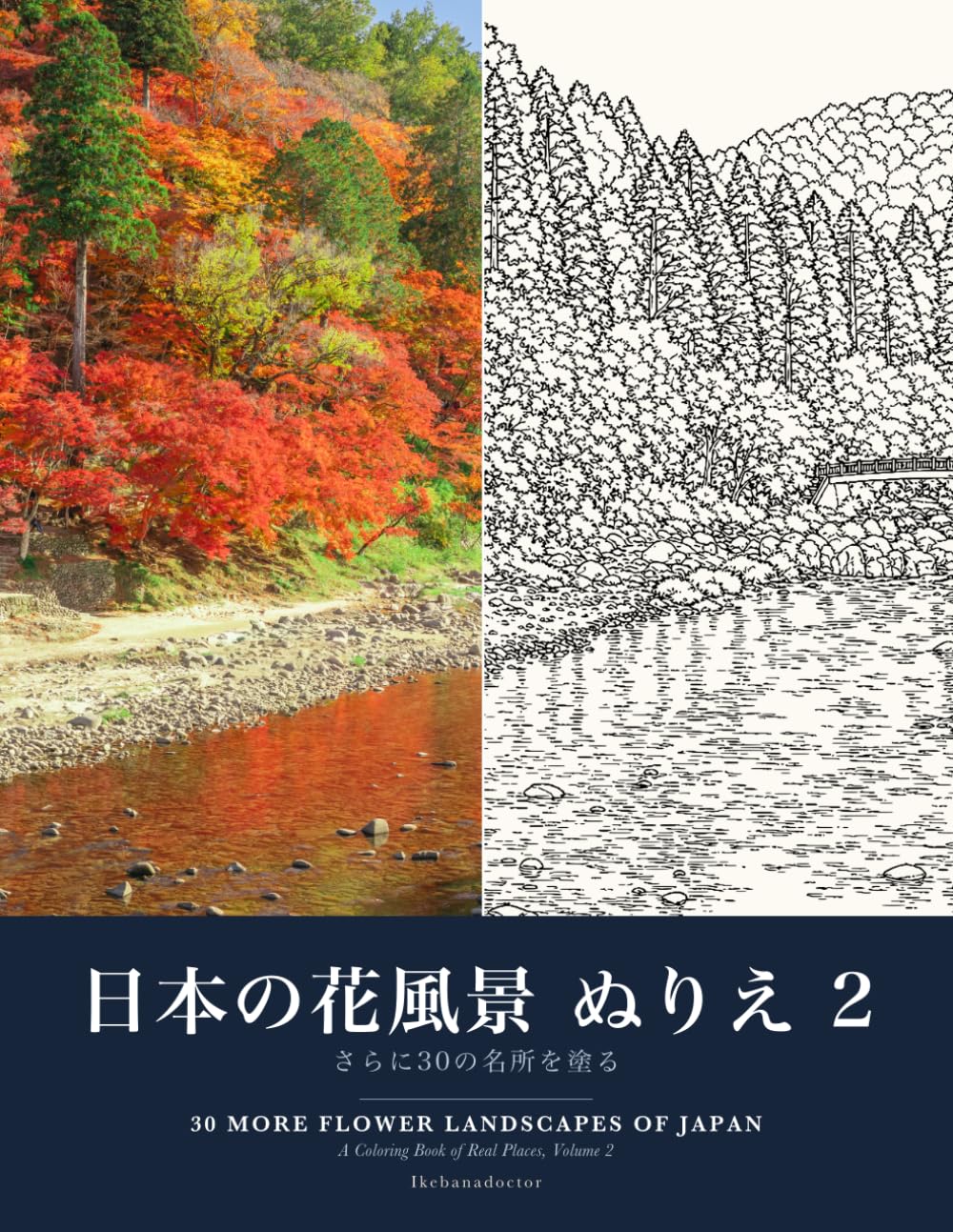 塗り絵『日本の花風景 ぬりえ 2 ― さらに30の名所を塗る』表紙