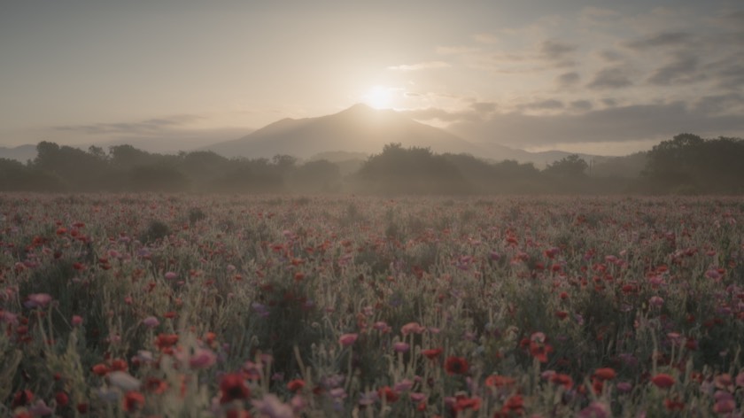Diamond Tsukuba over the poppy fields of the Kokaigawa (Ibaraki) with preset 26 Watercolor Pale